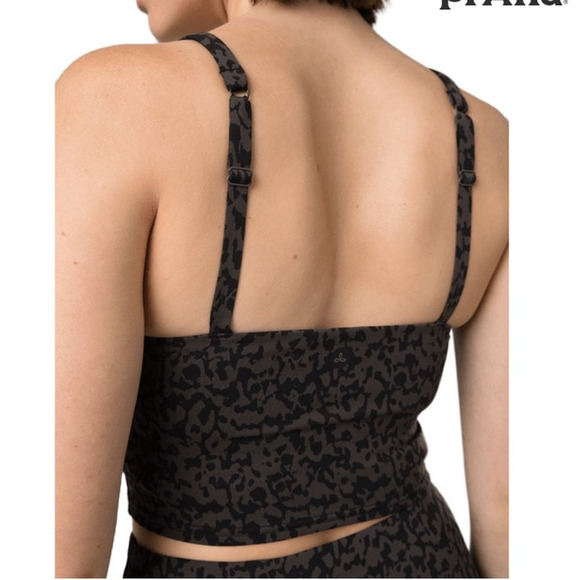Prana Chakara Crop Top Women's XS Dark Iron Wild Adjustable Straps Racerback - Picture 2 of 10